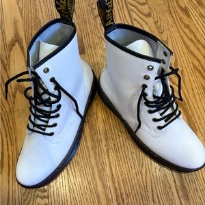 Dr. Martens White Lace-Up Boots